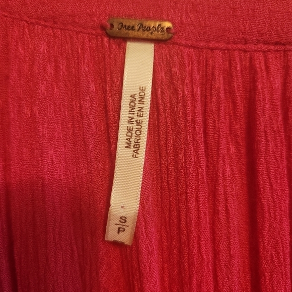 FREE PEOPLE GO LIGHTLY V-NECK 3/4 SLEEVE SWING DRESS HOT PINK SIZE SMALL - Picture 8 of 10